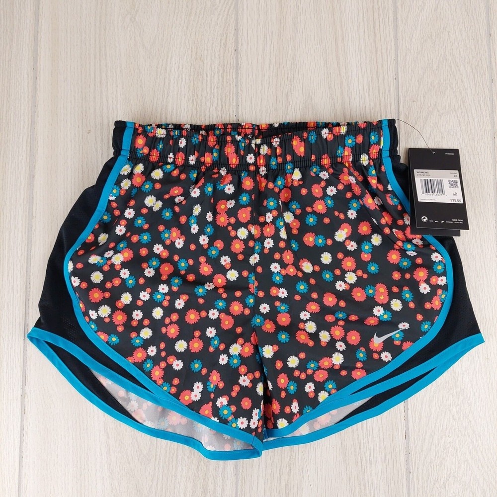 Nike Dri-Fit Running‎ Shorts Womens XS Floral Daiseys Print New With Tags - Picture 2 of 9